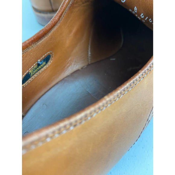 Men Allen Edmonds USA New Orleans leather woven cap toe dress shoes, 10 B - Picture 8 of 9